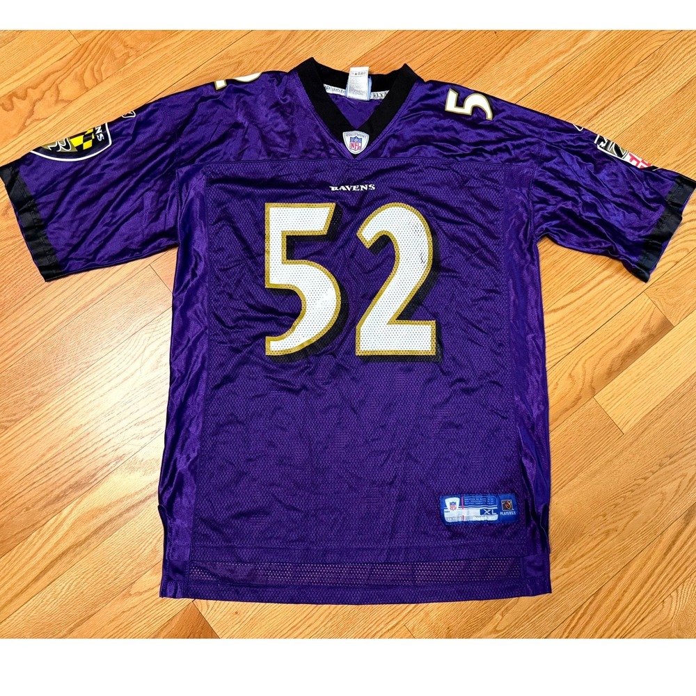 Reebok Ray Lewis Baltimore Ravens NFL Jersey Purple 52 Mens XL Vintage Football
